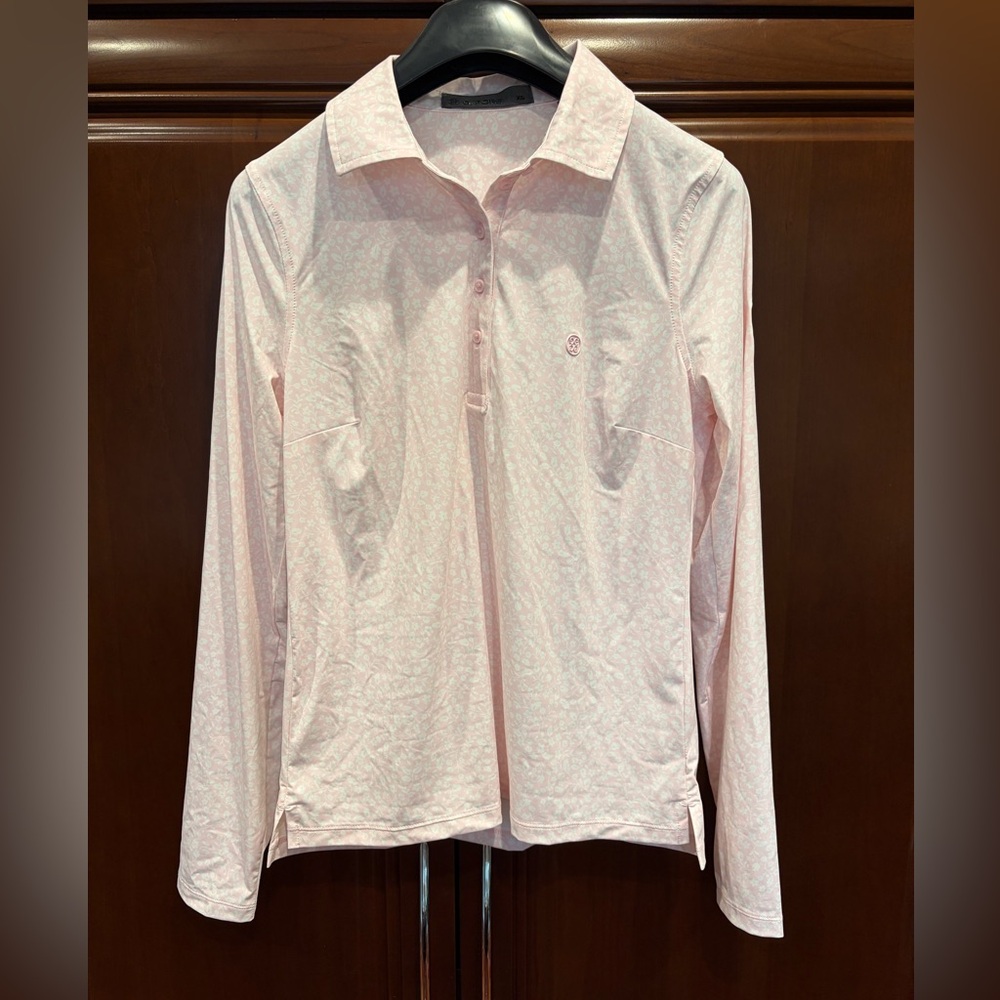 New- G/FORE Women’s Soft Pink Floral Long Sleeve Golf Shirt - Size XS